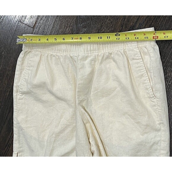 Goodlife Shorts Women’s XL Linen Blend Light Yellow Elastic Drawstring Pockets - Picture 6 of 8